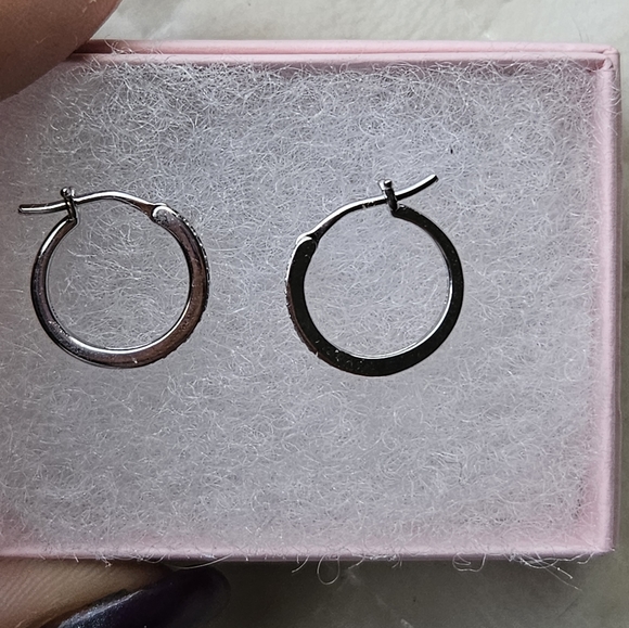 Diamond Hoop Earrings - Picture 2 of 5